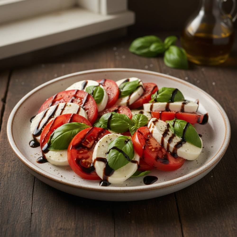 Caprese Salad with Balsamic Glaze (Simple Italian Salad)