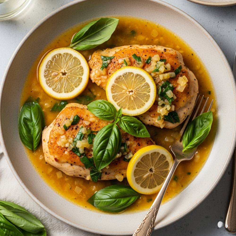 Lemon-Basil Chicken Piccata