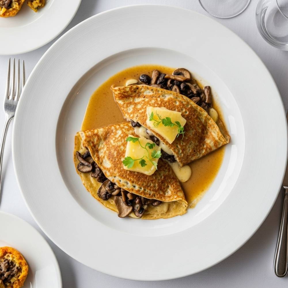 Savory Mushroom and Gruyère Crêpes