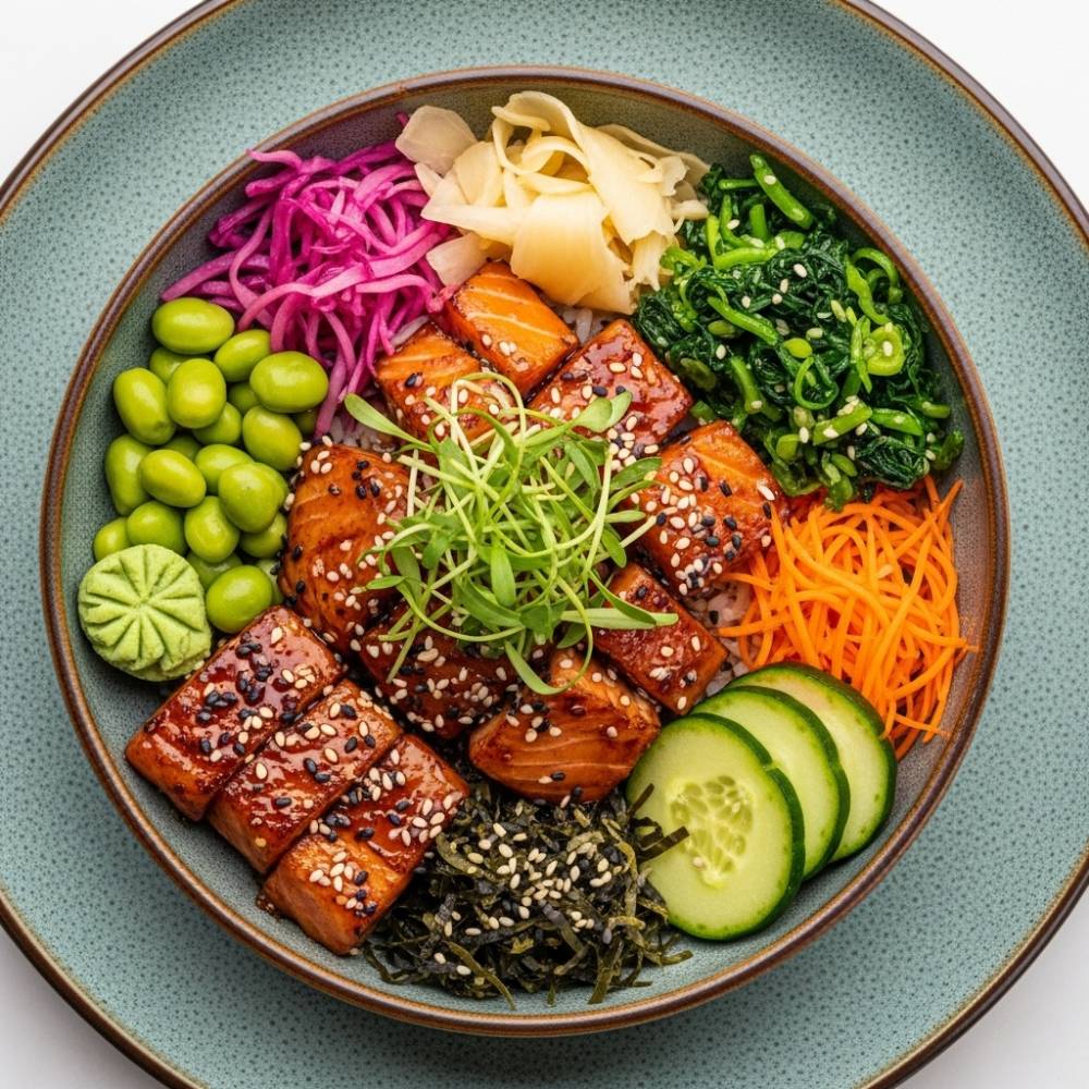 Teriyaki Salmon Poke Bowl